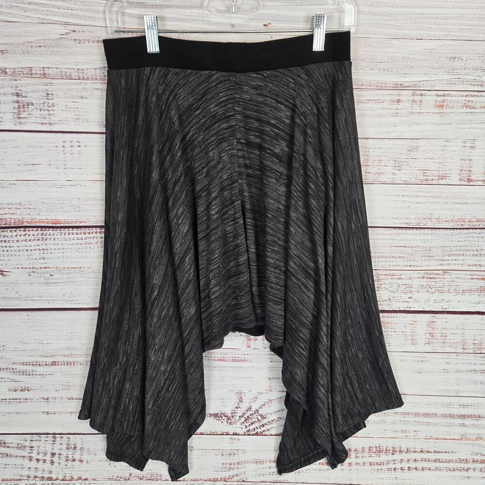Anthropologie Lapis Skirt L Black Gray Asymmetrical Hankerchief Hem Whimisgoth